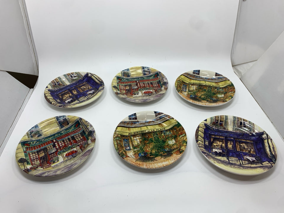 6 BISTRO APPETIZER PLATES.