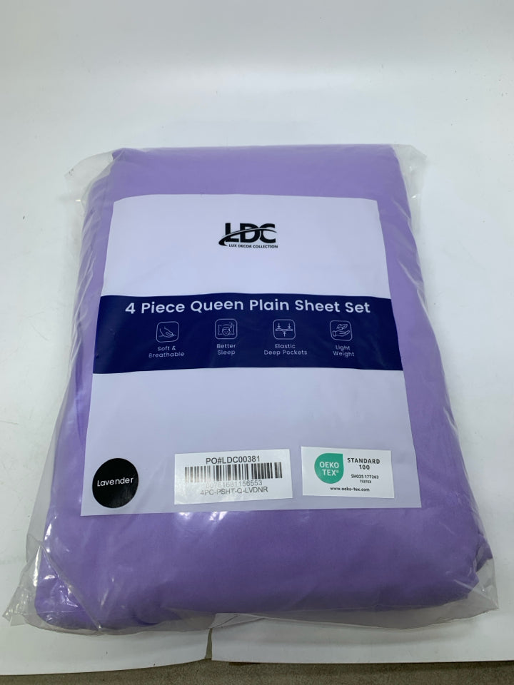 NIP 4PC QUEEN PLAIN SHEET SET.