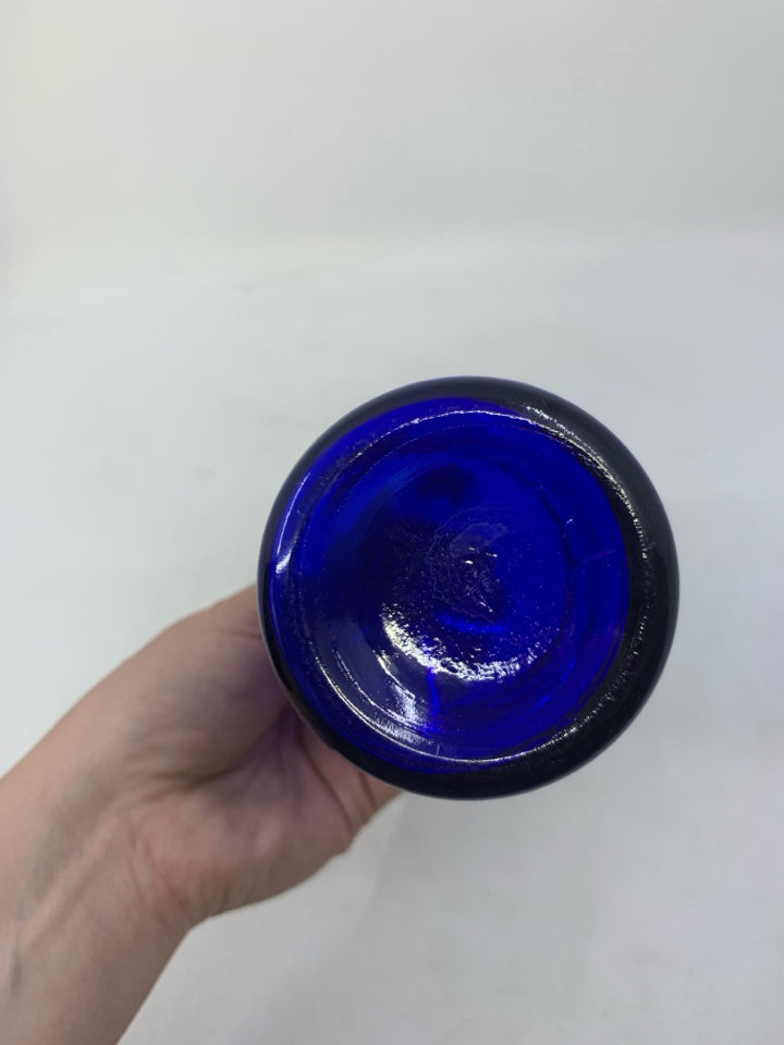 EMPTY GLASS OLIVE OIL BOTTLE W/ HANDLE/TOPPER.