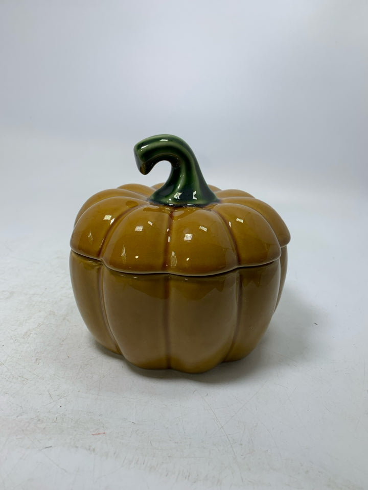 YELLOW PIER 1 PUMPKIN CANISTER.