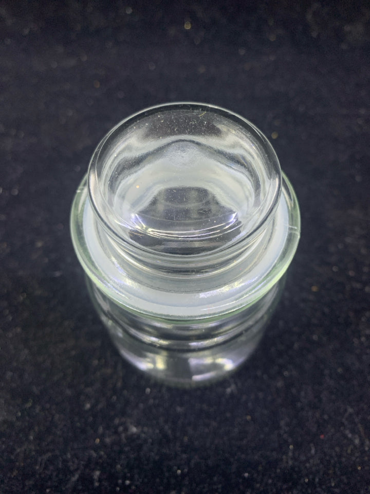 SMALL GLASS CANISTER.