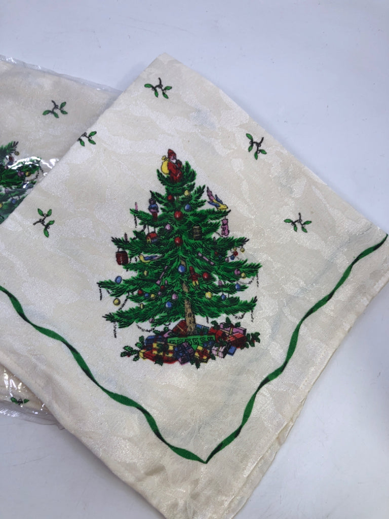 4PK SPODE XMAS TREE NAPKINS.