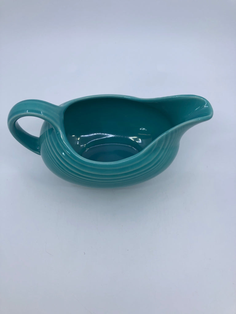 TEAL FIESTA WARE GRAVY BOAT.