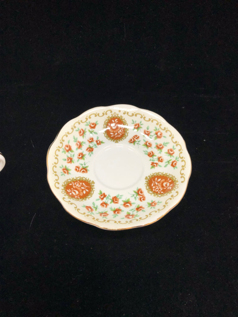 ORANGE FLOWER TEA CUP & SAUCER - ROYAL ALBERT.