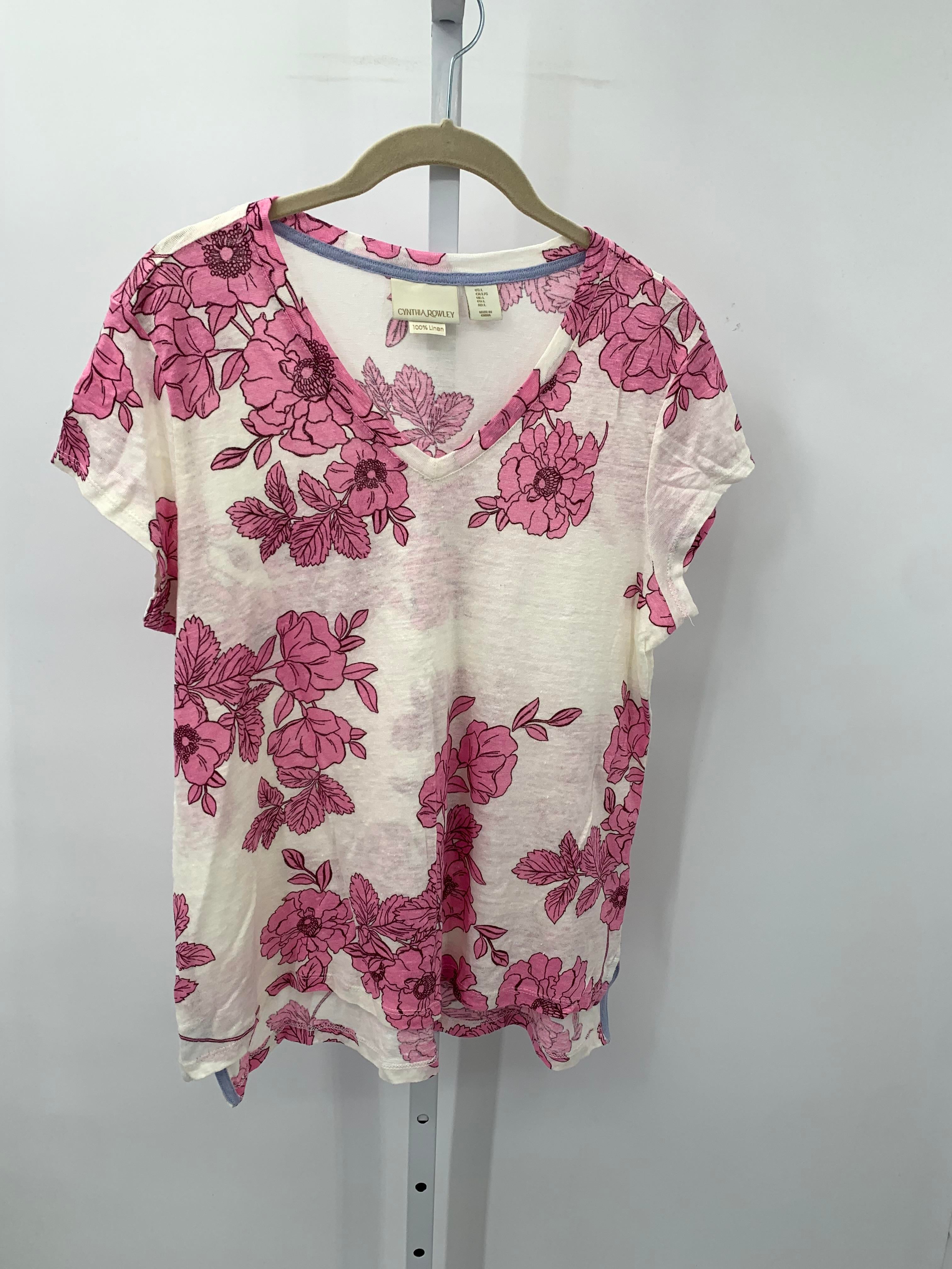 Cynthia Rowley Size Large Misses Short Sleeve Shirt