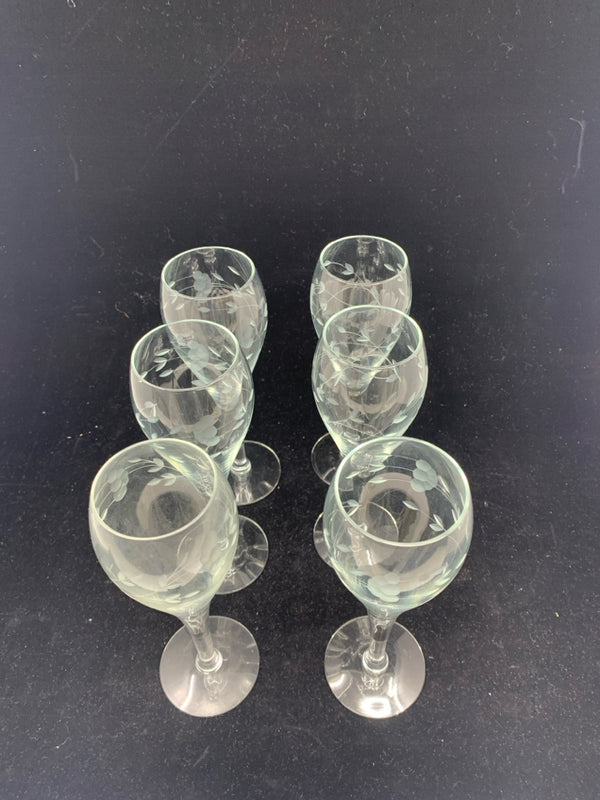 6 PRINCESS HOUSE CHAMPAGNE GLASSES.