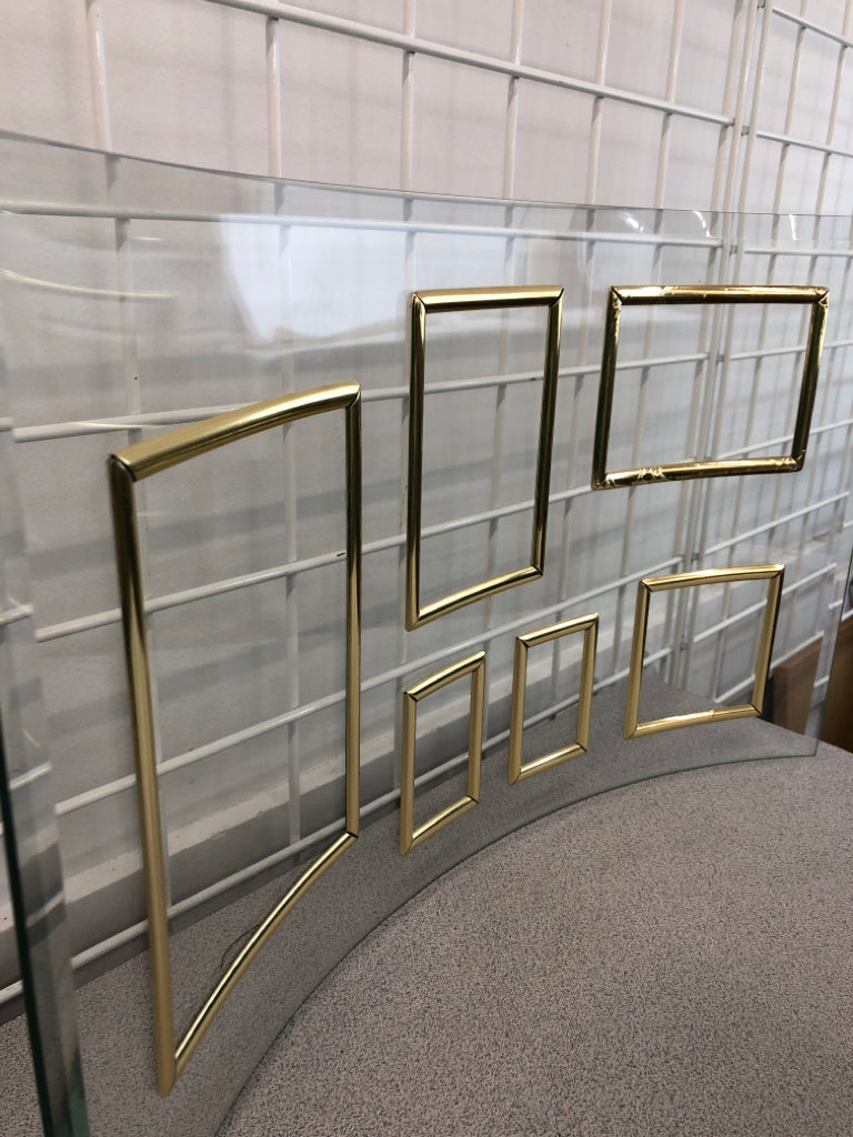 6-SLOT CURVED GLASS PICTURE FRAME.
