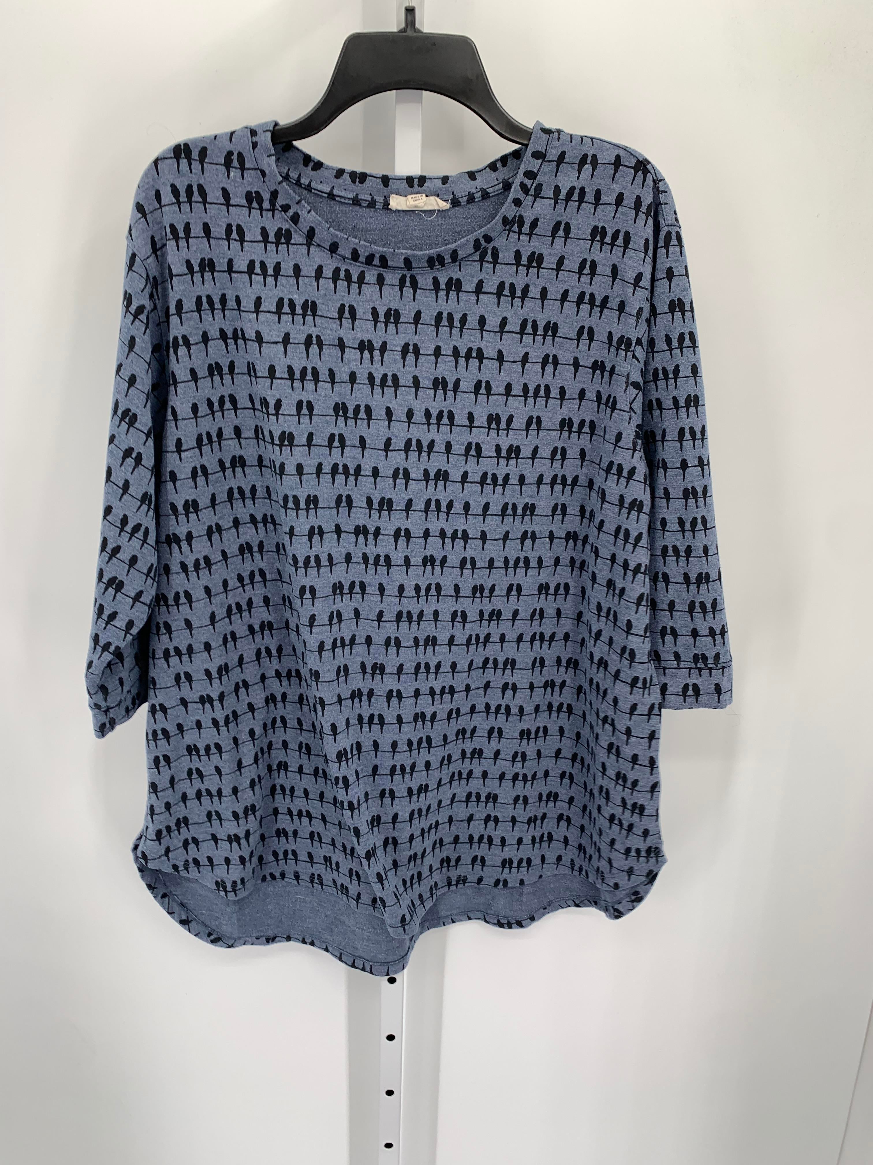 Size 1X Womens 3/4 Sleeve Shirt