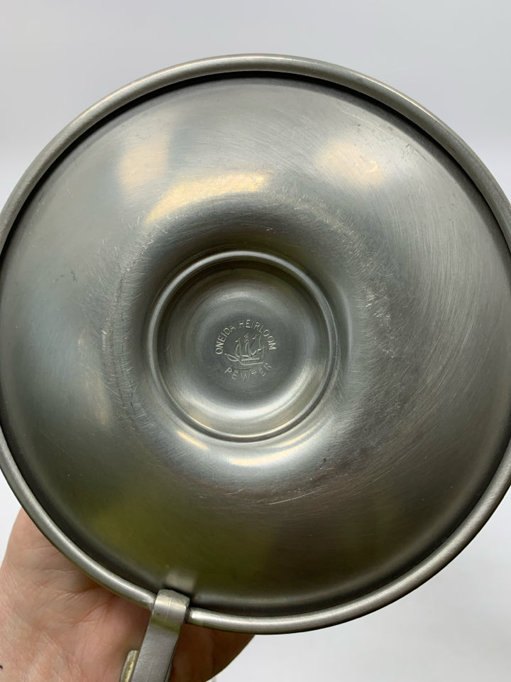 TAPERED METAL CANDLE HOLDER W/ CATCH PLATE FINGER RING HOLDER.