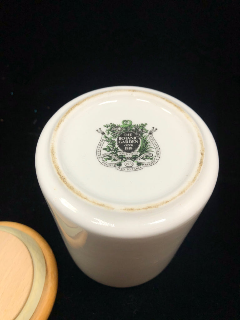 THE BOTANIC GARDEN CANISTER W/WOOD LID.