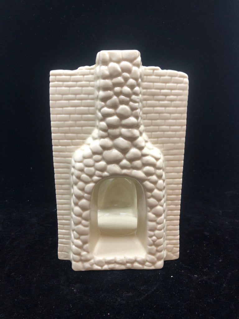 LENOX CHINA SANTA FIREPLACE CANDLE HOLDER IVORY.