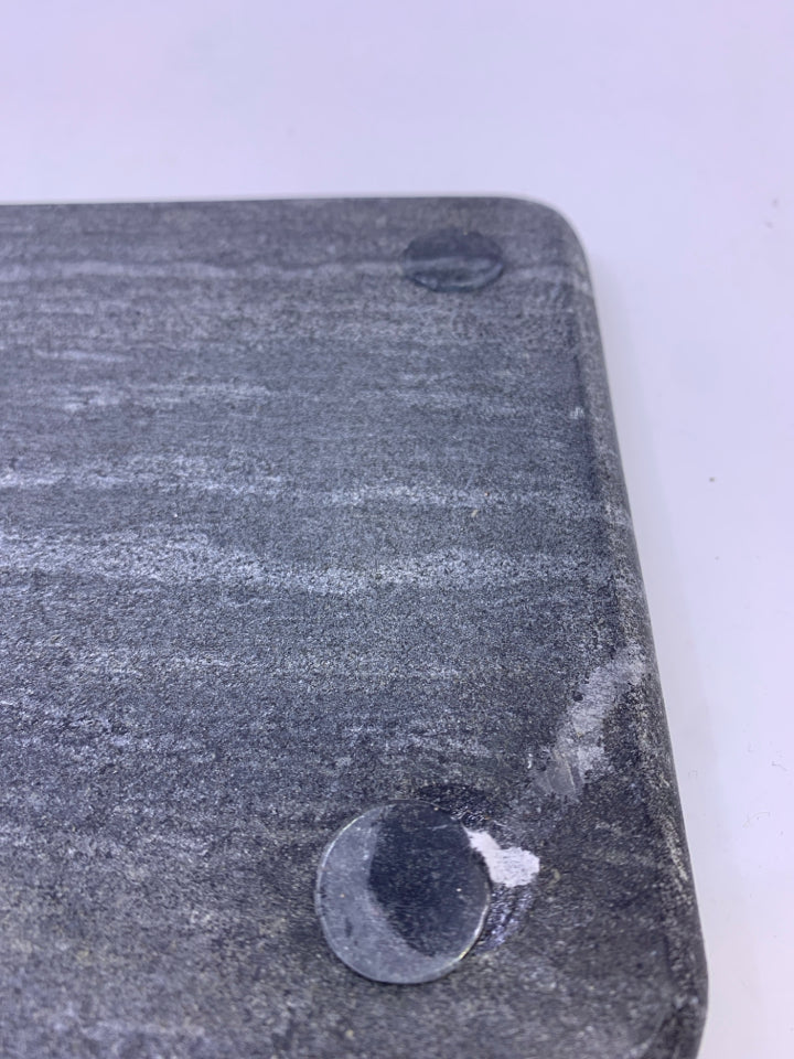 HEAVY BLACK MARBLE CHEESE BOARD.