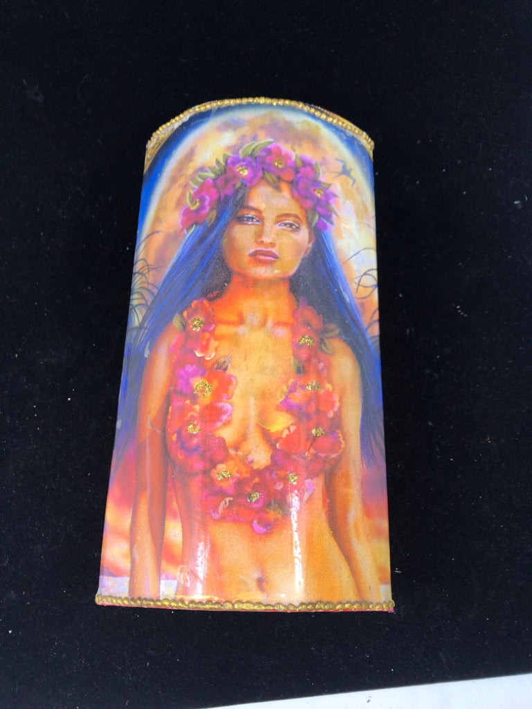 WOMAN ON RED JEWELRY/ STORAGE CHEST.