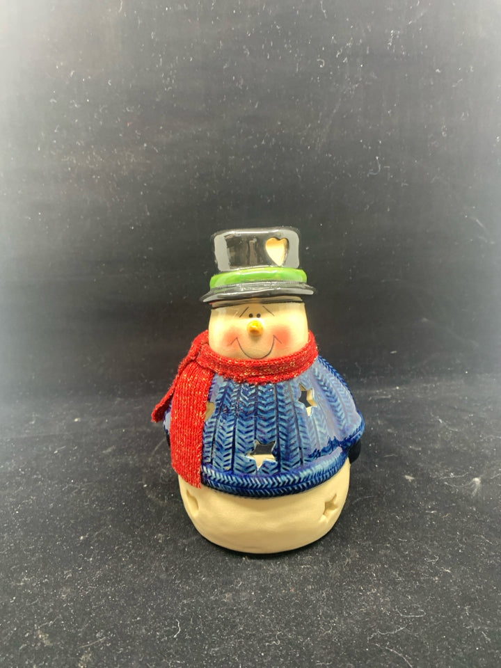 SNOWMAN TEA LIGHT HOLDER.