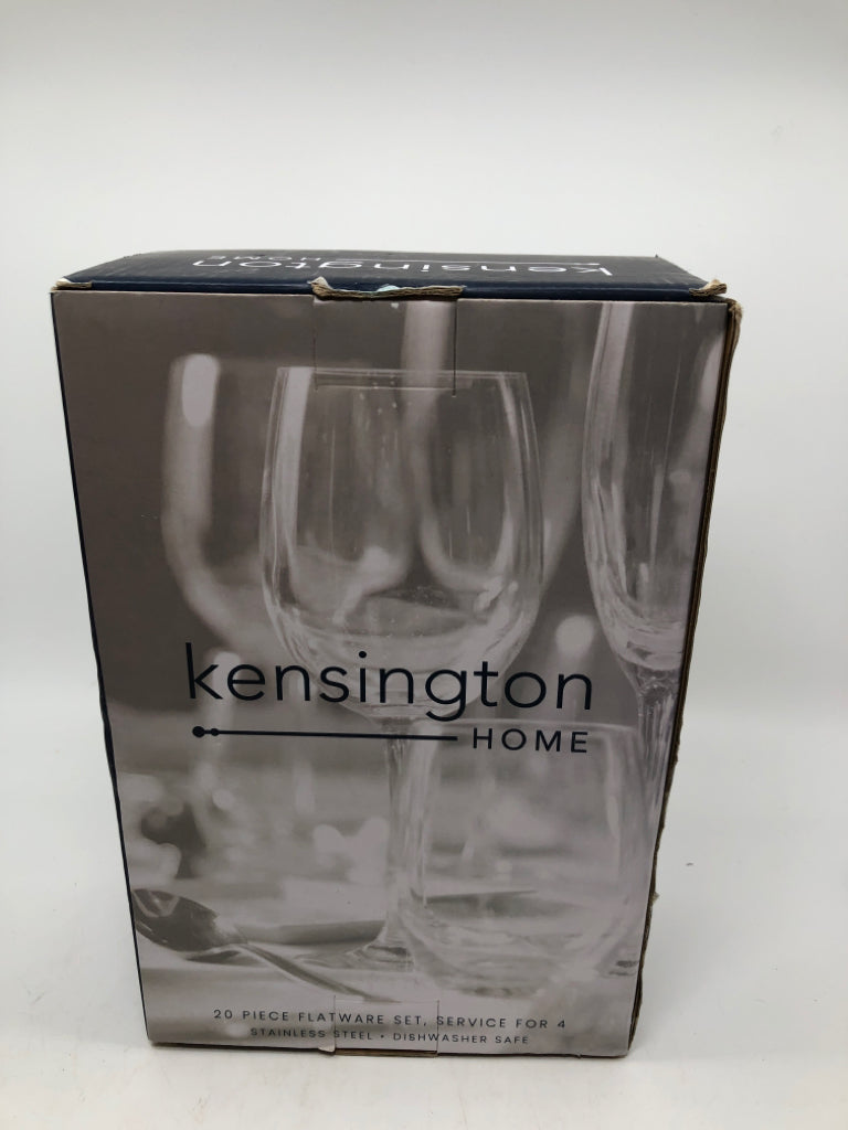 NIB 20PC KENSINGTON FLATWARE SET SRV FOR 4.