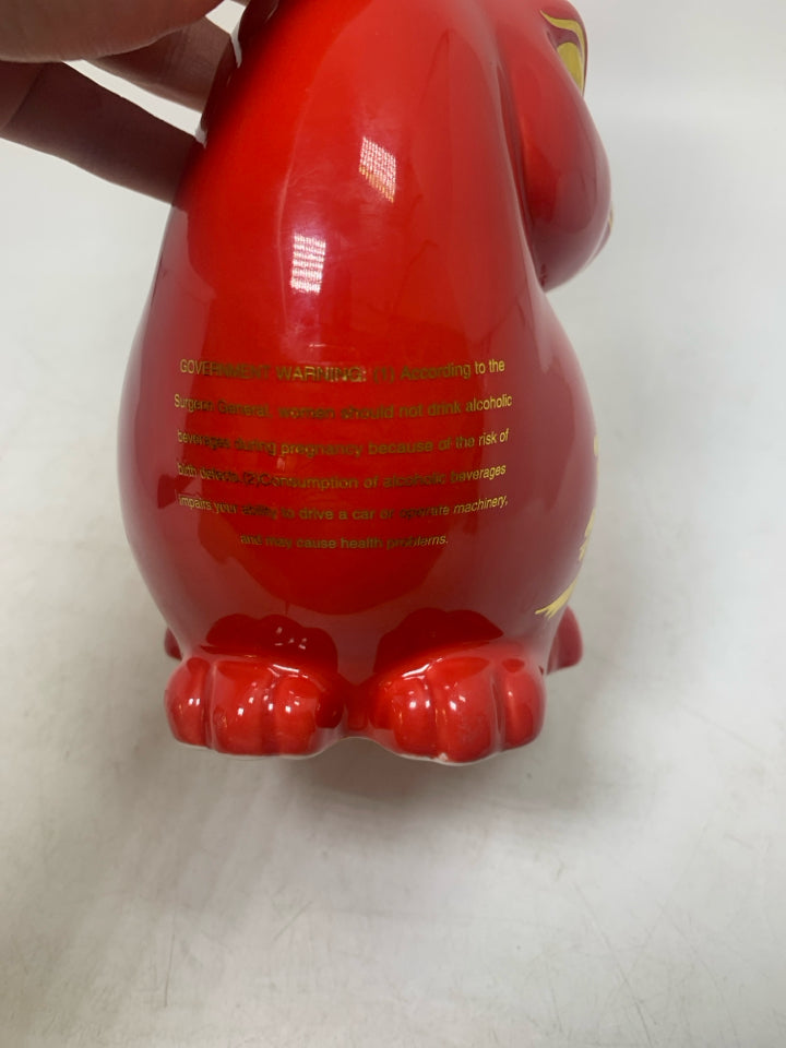 LUNAR NEW YEAR NAPOLEON BRANDY CERAMIC RABBIT EMPTY DECANTER.