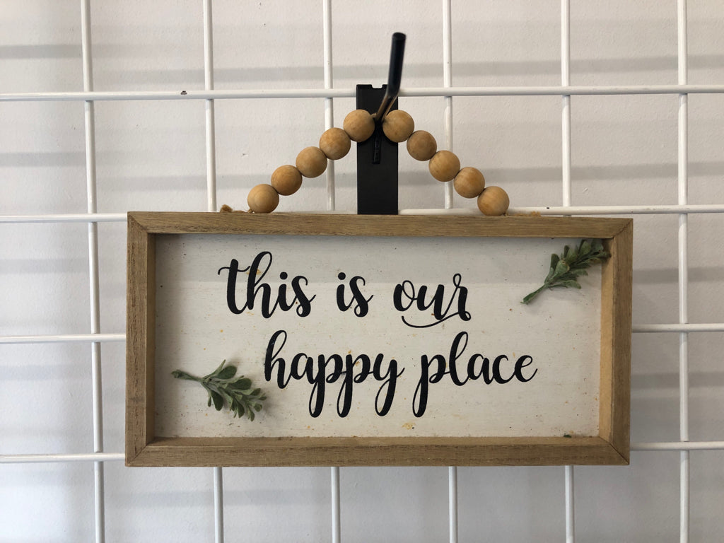 THIS IS OUR HAPPY PLACE WALL HANGING.