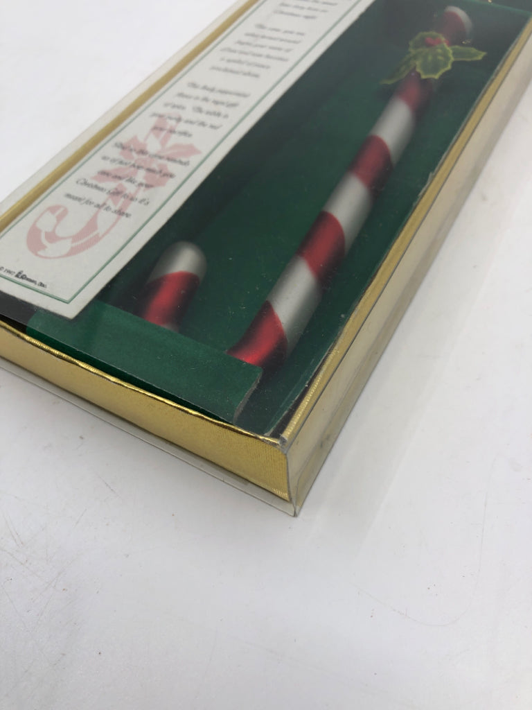 NIB GLASS CANDY CANE ORNAMENT.