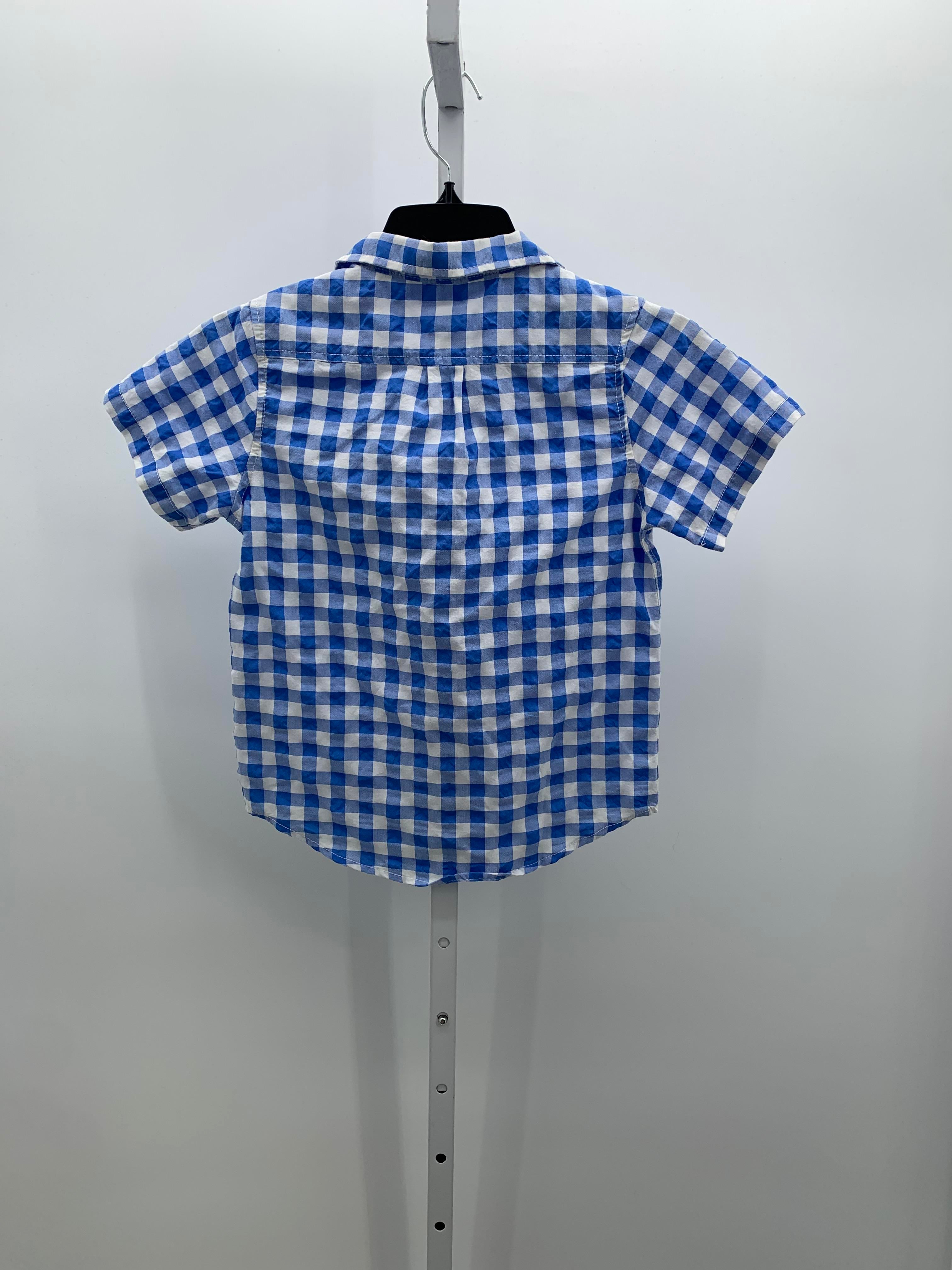 WHITE/ BLUE CHECK BUTTON DOWN