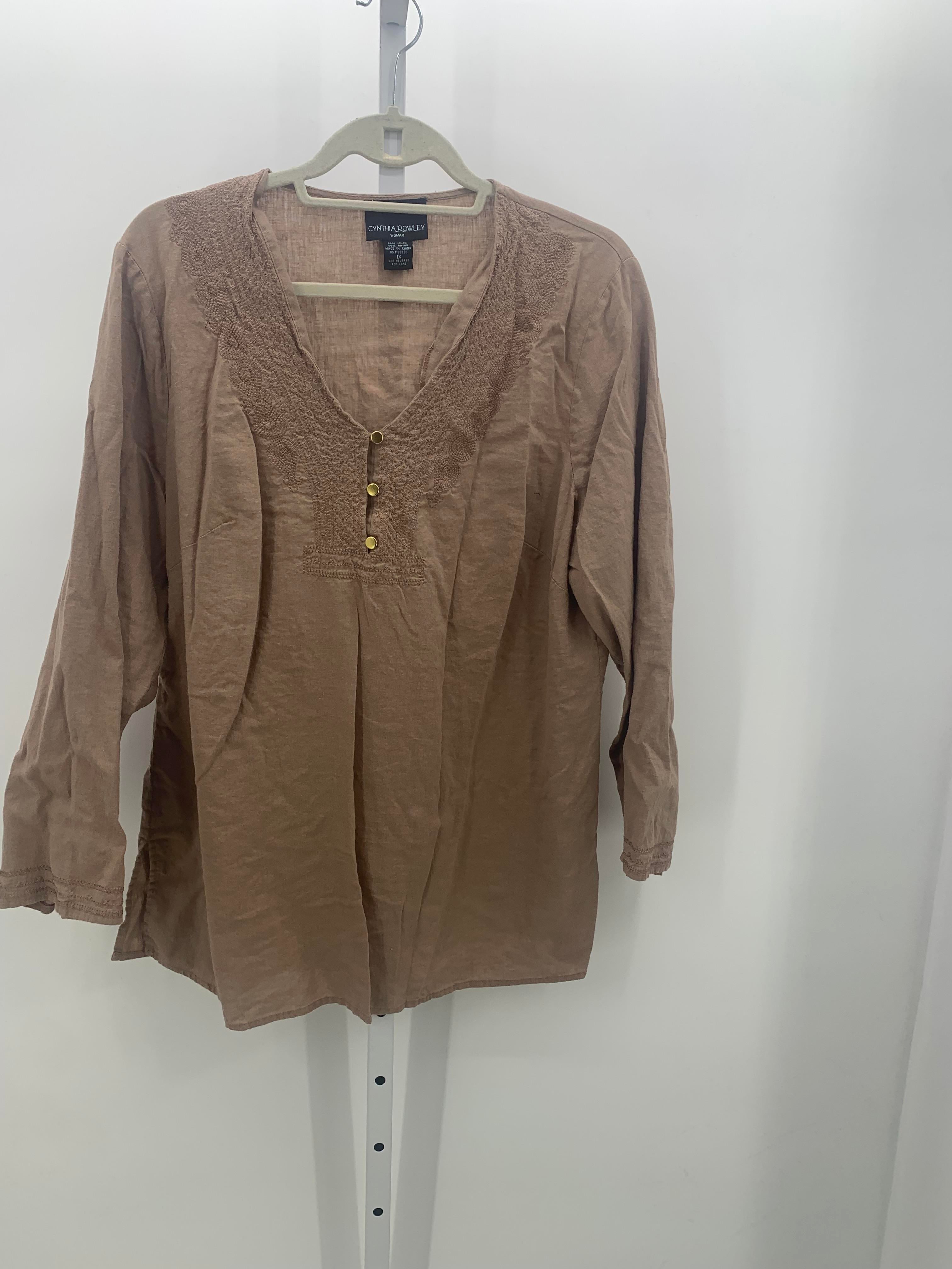 Cynthia Rowley Size 1X Womens Long Sleeve Shirt
