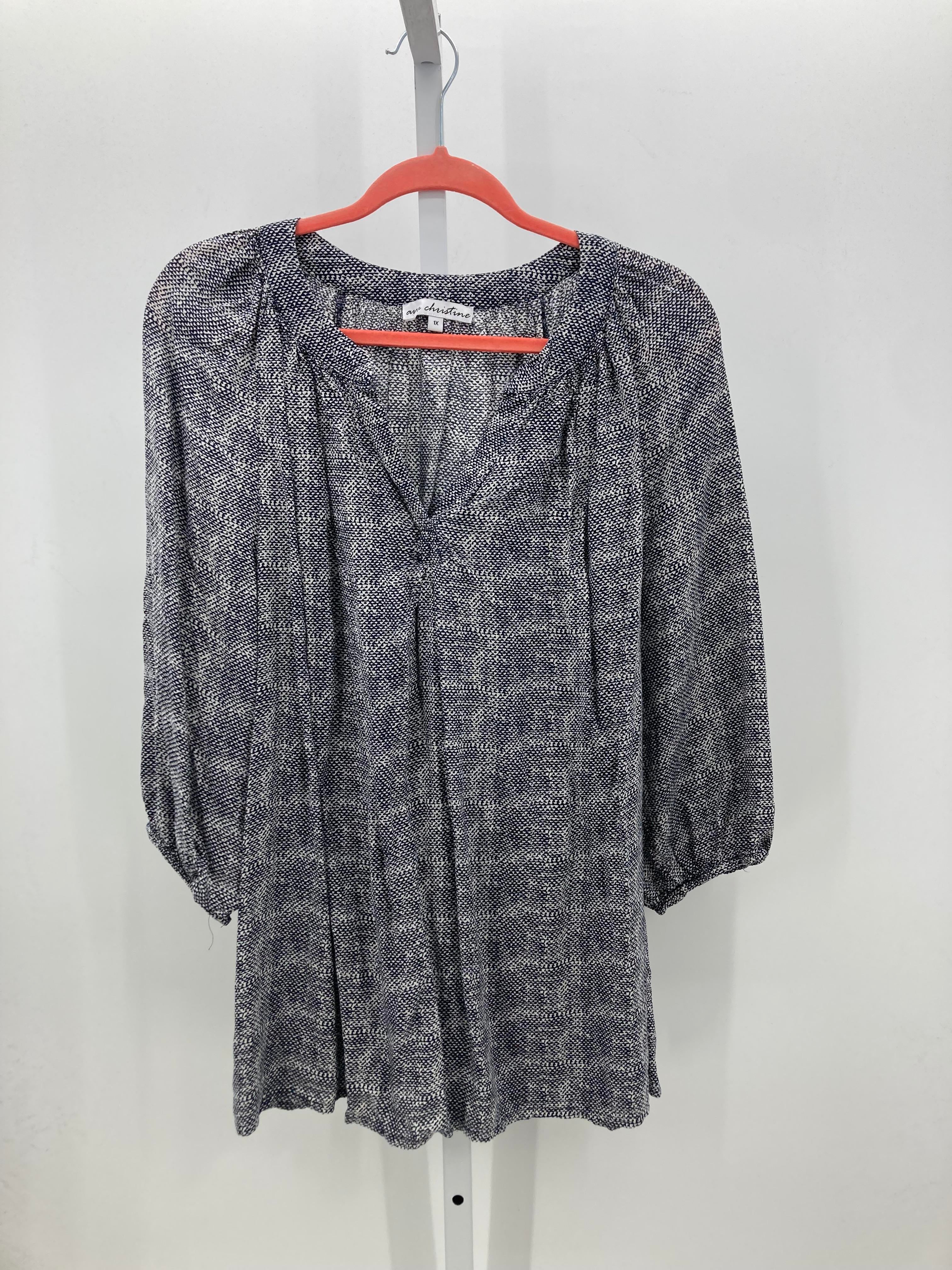 Size 1X Womens 3/4 Sleeve Shirt