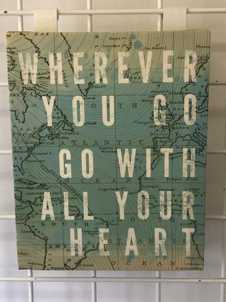 "WHEREVER YOU GO" MAP CANVAS WALL ART.