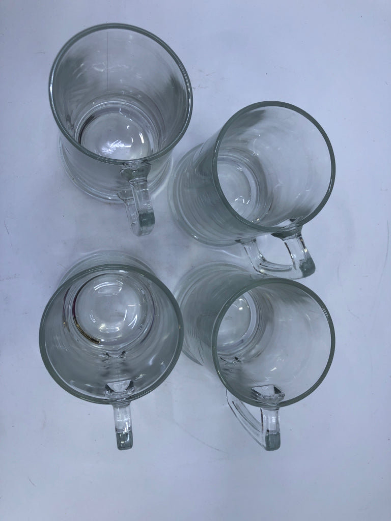 4 ETCHED SHIP BEER STEIN.
