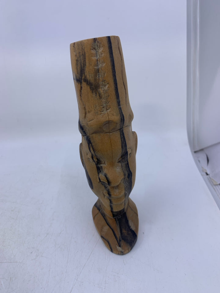 2-TONED WOOD CARVED FOLK ART HEAD/NECK.