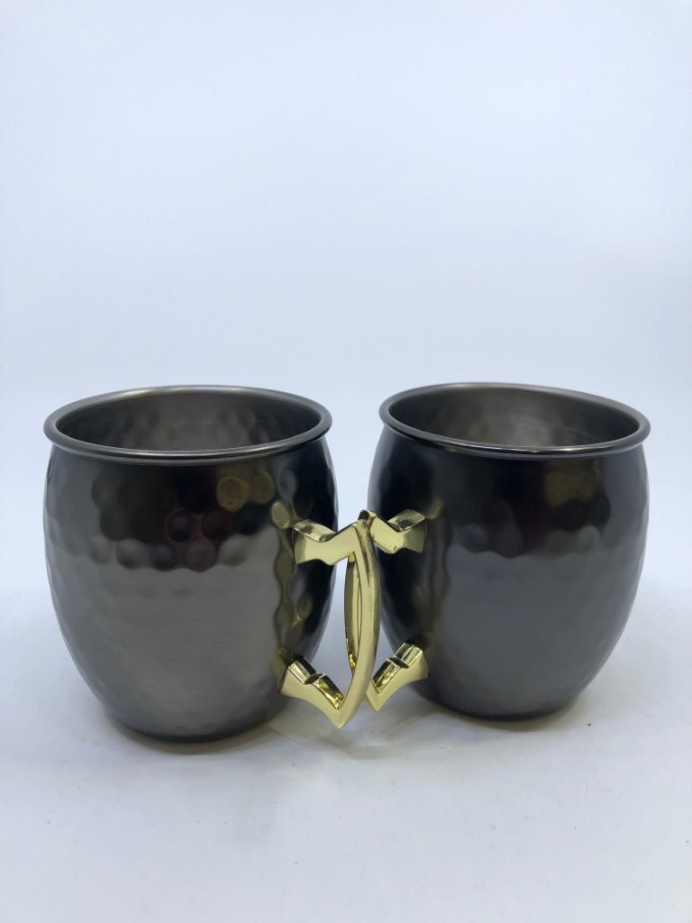 2 GRAY MOSCOW MULE MUGS.