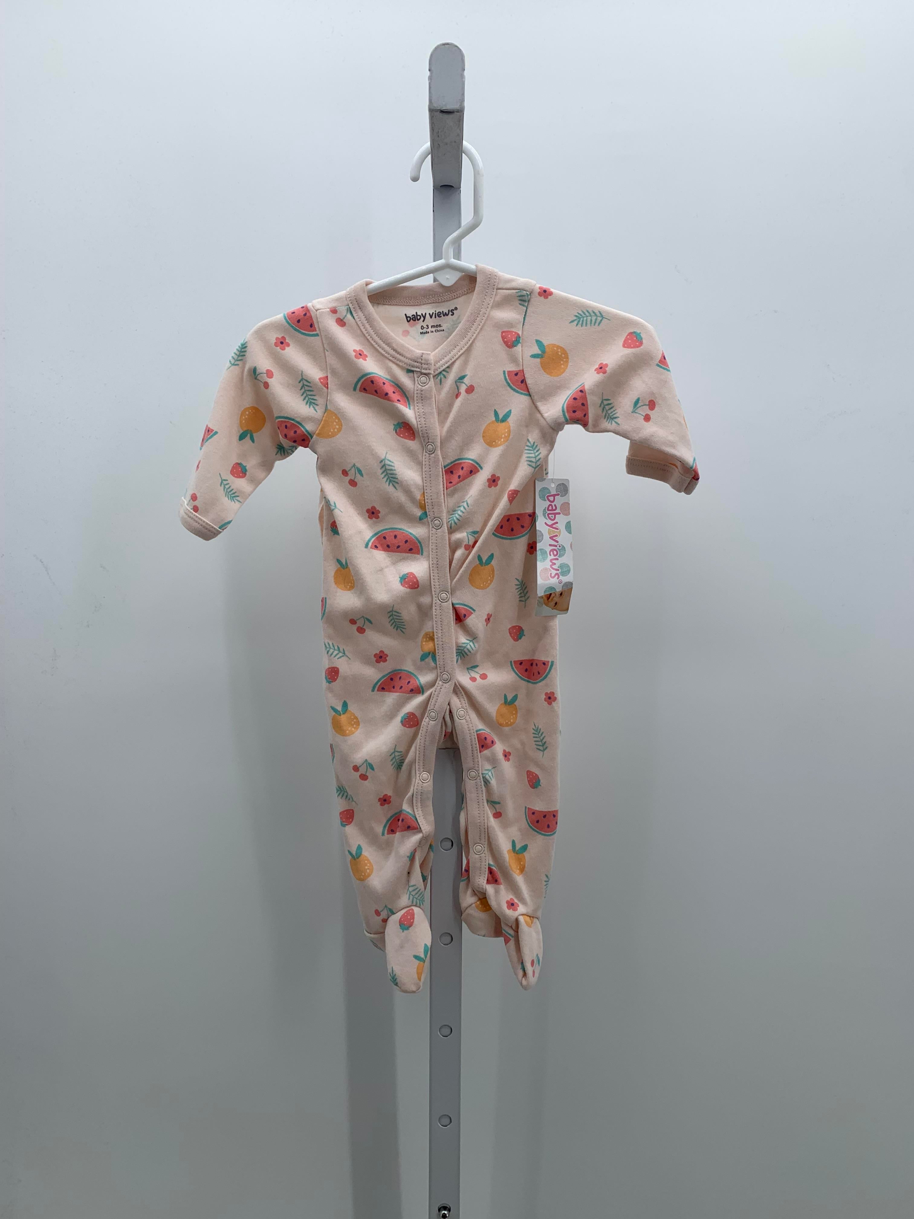 Size 0-3 months Girls Long Slv. Romper