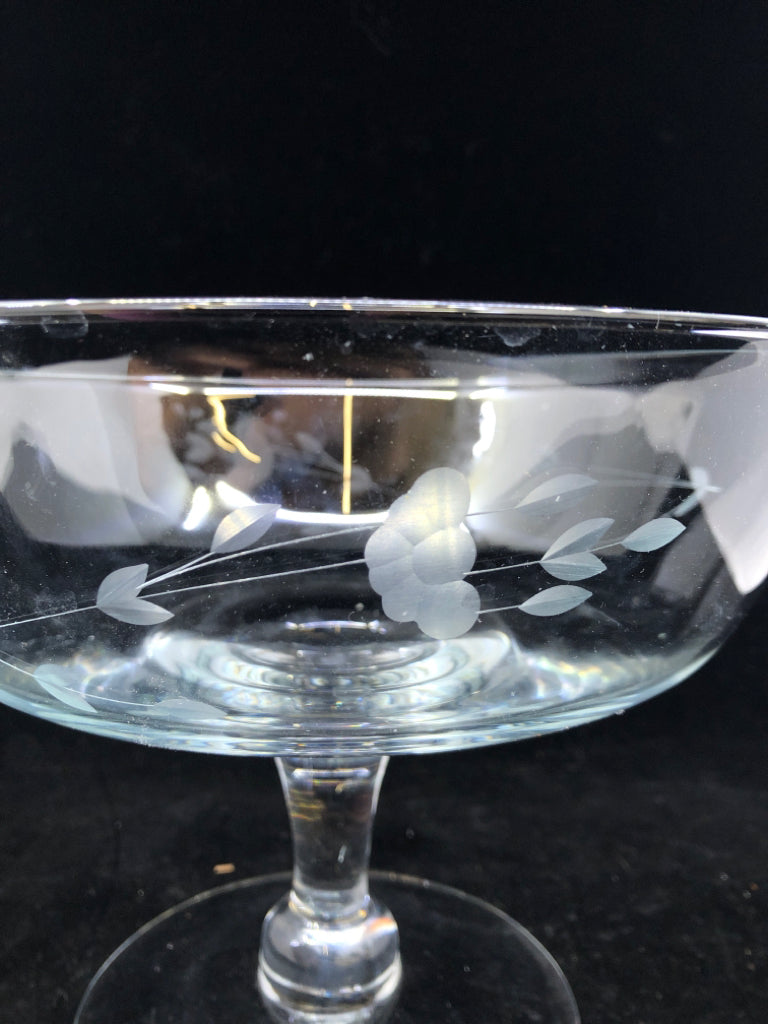 LARGE FOOTED PRINCESS HOUSE ETCHED BOWL.