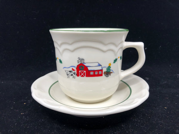 8PC PFALTZGRAFF BARN CUPS AND SAUCER SET.