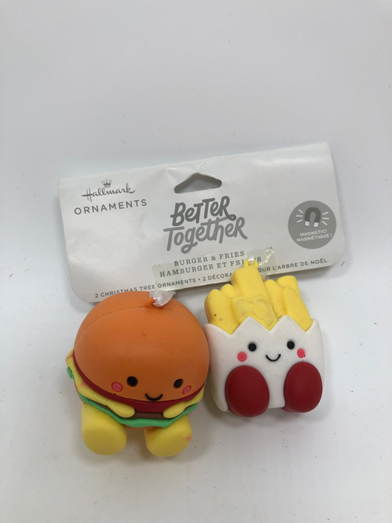 NIP BURGER & FRIES ORNAMENTS.