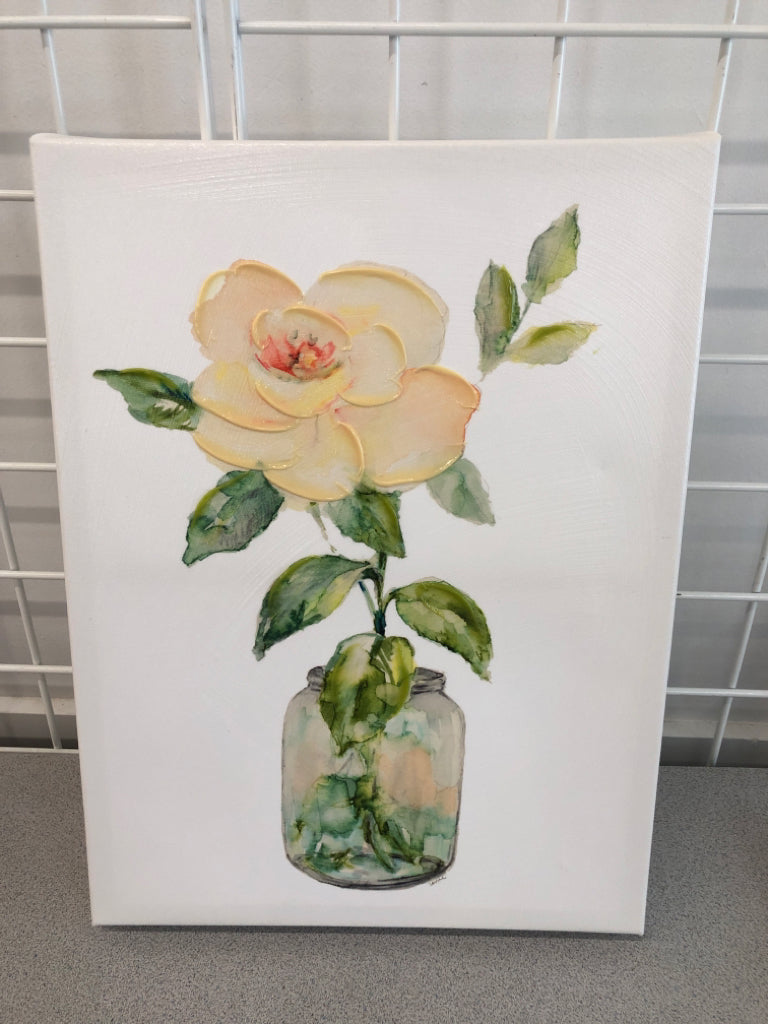 TEXTURED FLOWER CANVAS PAINTING.