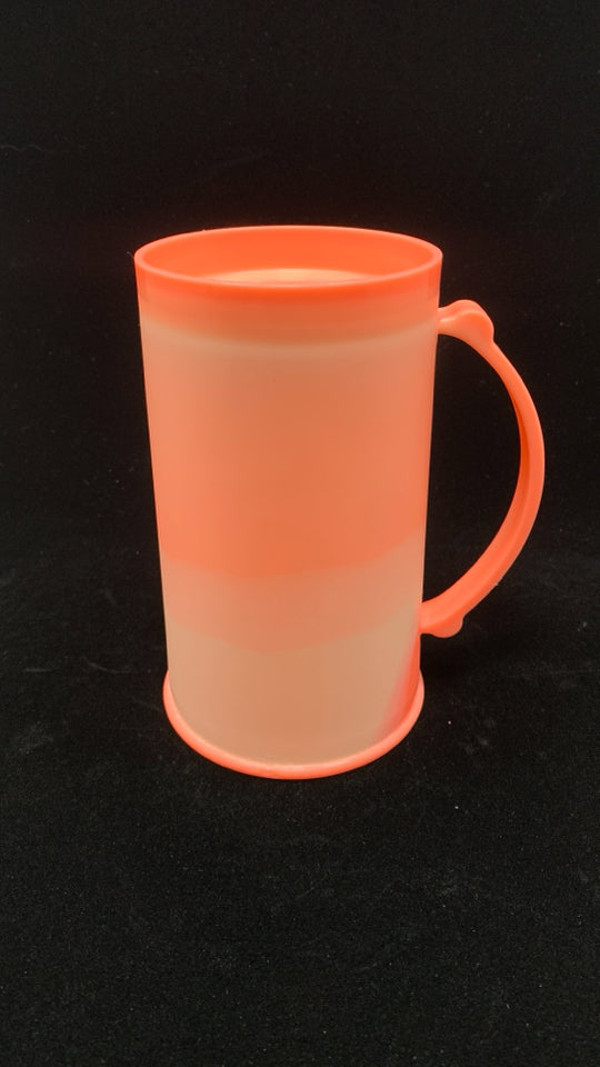 PINK OMBRE PLASTIC FREEZER MUG.