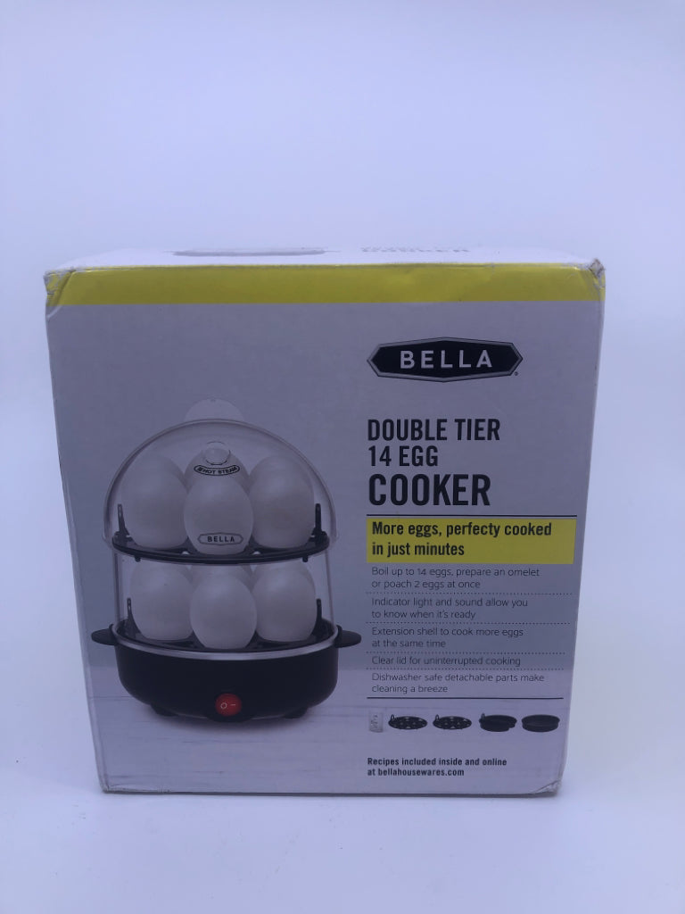NIB BELLA DOUBLE TIER EGG COOKER.