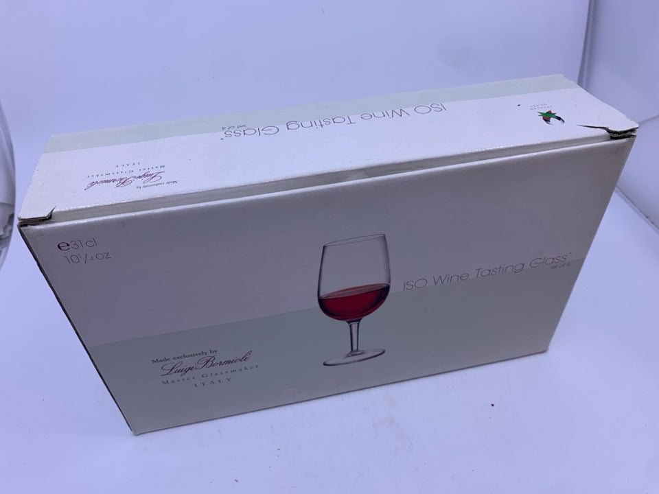 4 NIB WINE TASTING GLASSES.