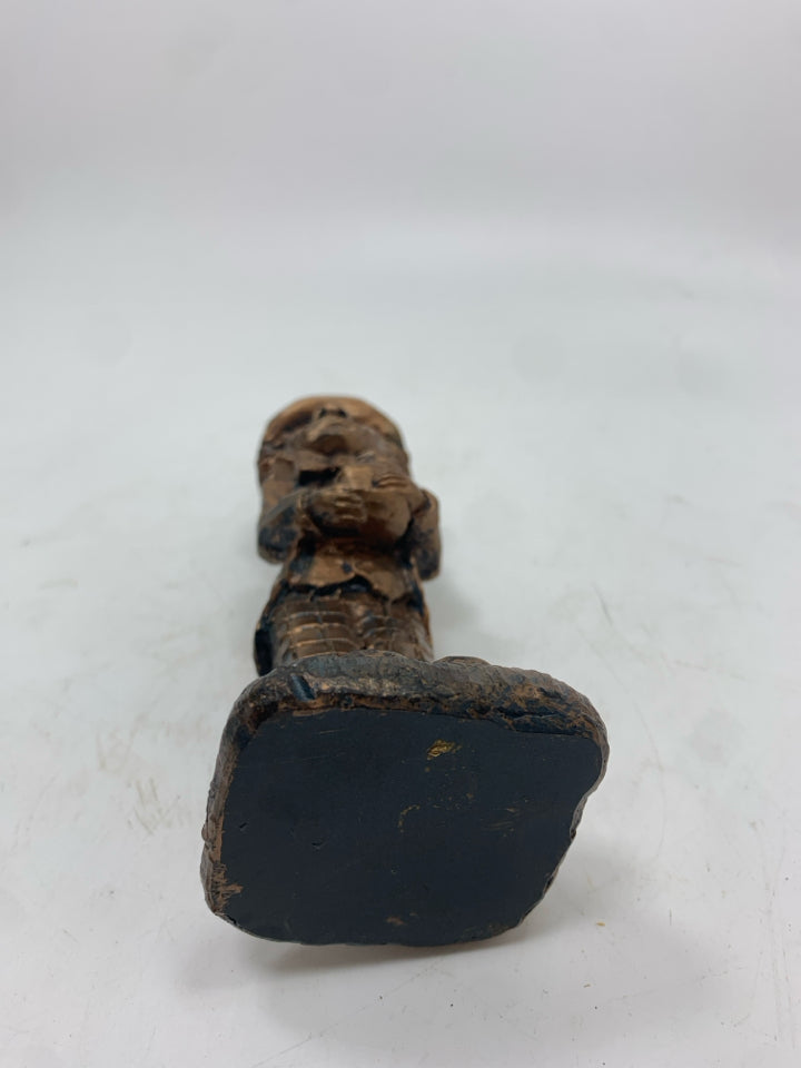 BRONZE PAINTED MAD HATTER FIGURE.