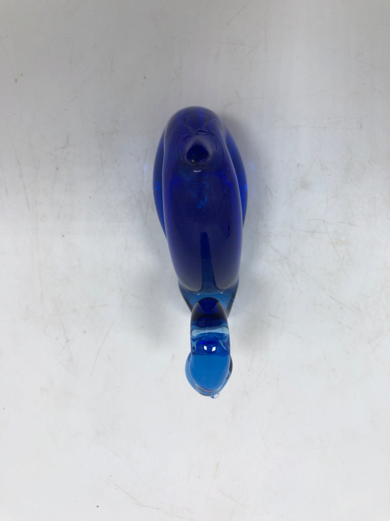 COBALT BLUE GLASS SWAN.