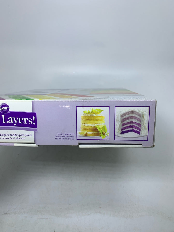 NIB CAKE PAN SET EASY LAYERS.