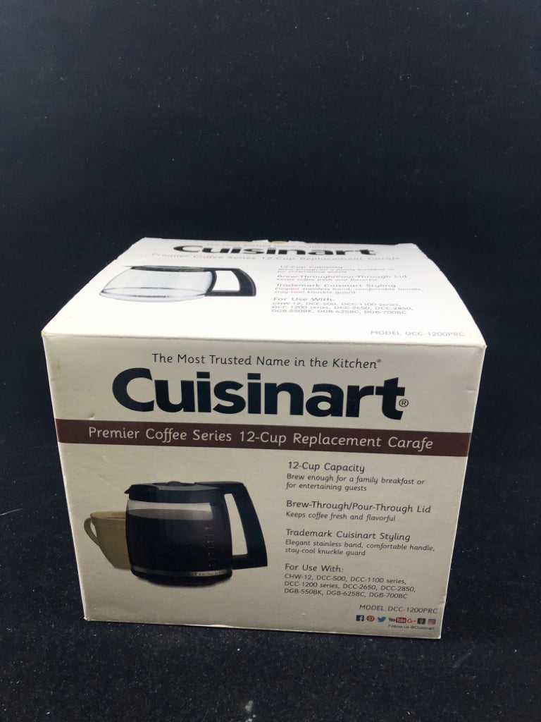 NIB  CUISINART 12 CUP REPLACEMENT CARAFE.