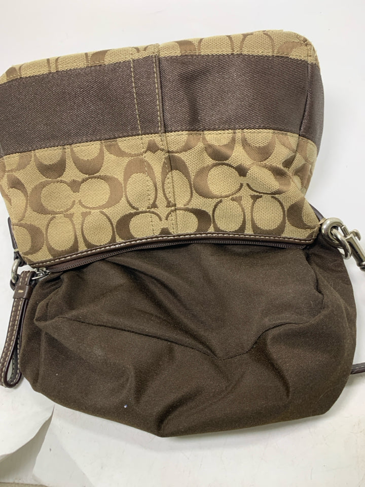 Vintage Coach Signature C Canvas Stripe Mini Shoulder Bag/Pouchette *Some Exteri