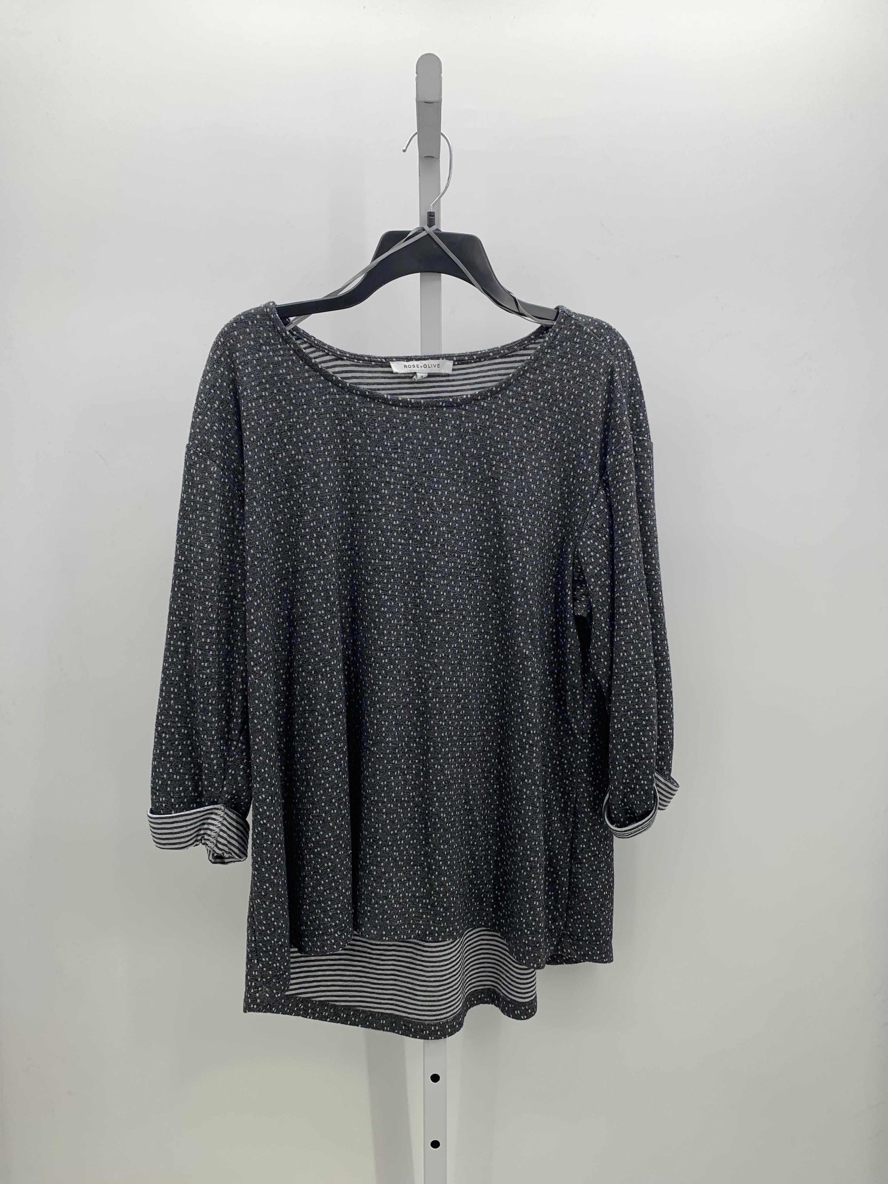 Rose & Olive Size 1X Womens 3/4 Sleeve Shirt