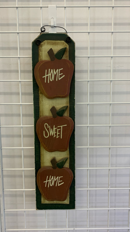 HOME SWEET HOME WOOD APPLE WALL DECOR.