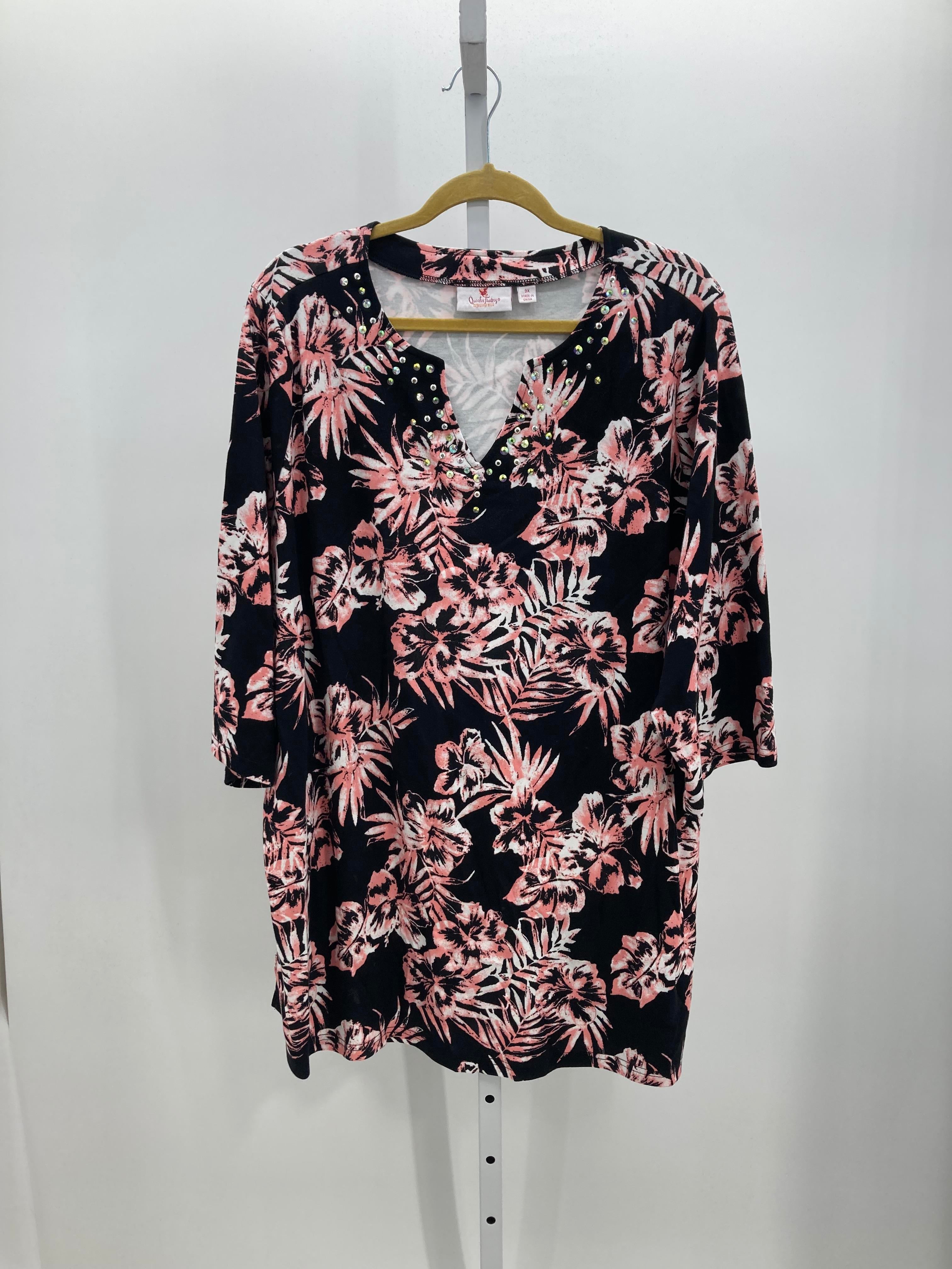 Quacker Factory Size 3X Womens 3/4 Sleeve Shirt