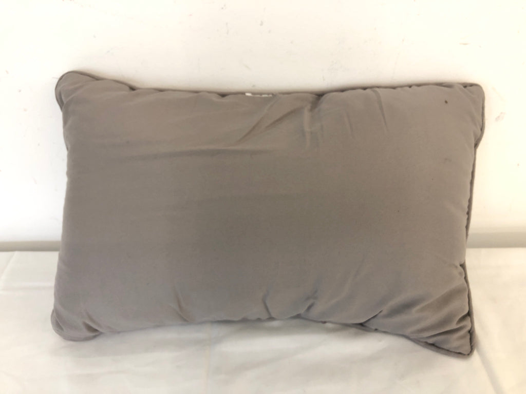 GREY AND PURPLE RECTANGLE PILLOW.