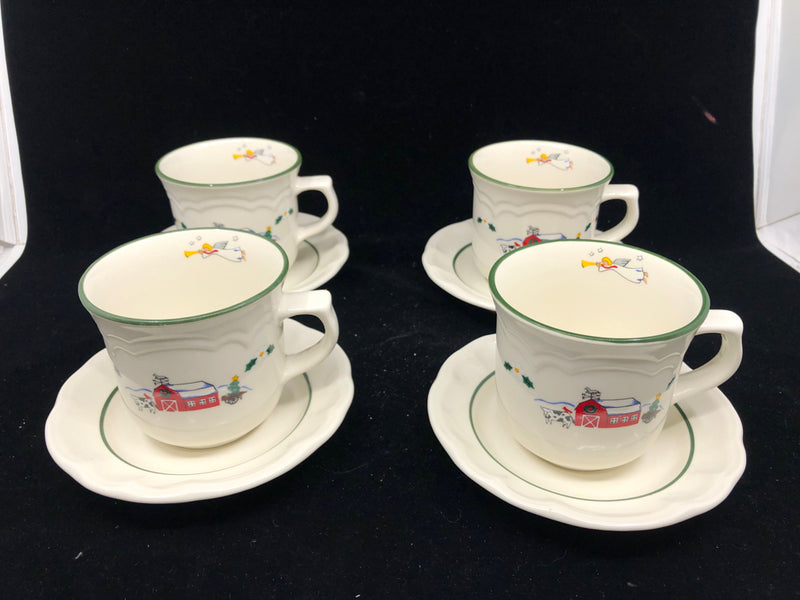 8PC PFALTZGRAFF BARN CUPS AND SAUCER SET.