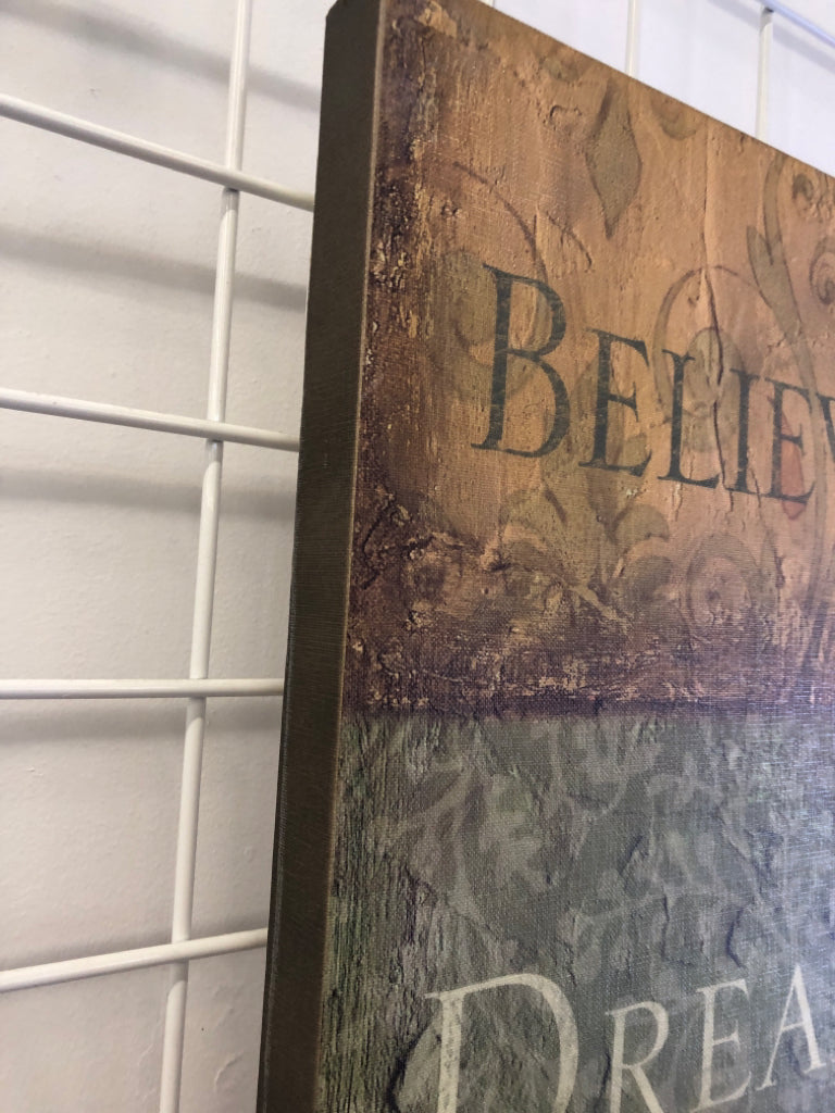 "BELIEVE" WALL CANVAS.