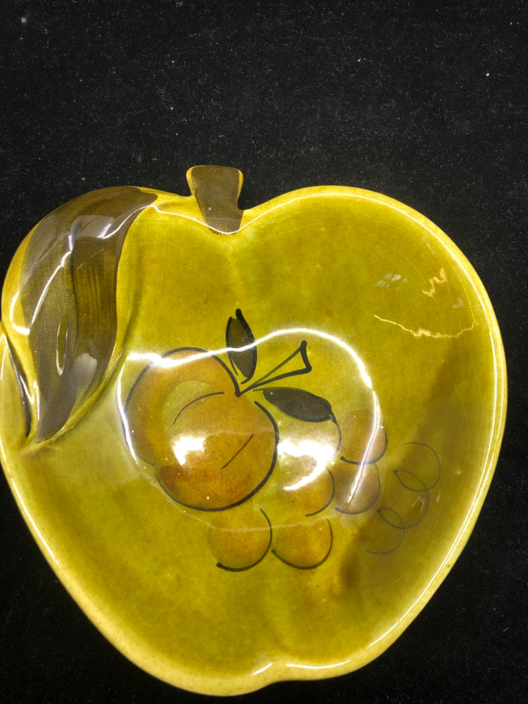 VTG GREEN APPLE CATCH ALL DISH.