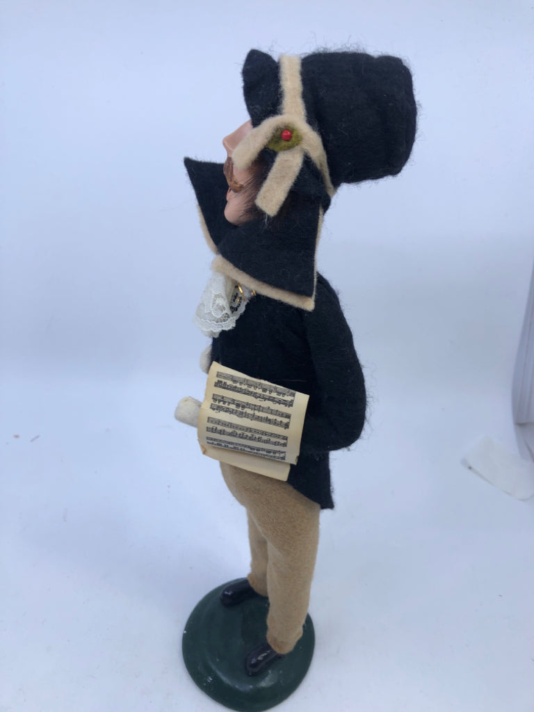 BYERS' CHOICE MAN IN TAN PANTS W BLACK COAT-1985.